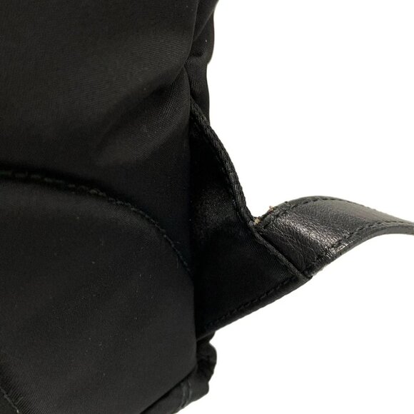 PRADA - Black Nylon Saffiano Leather Backpack - Picture 15 of 16